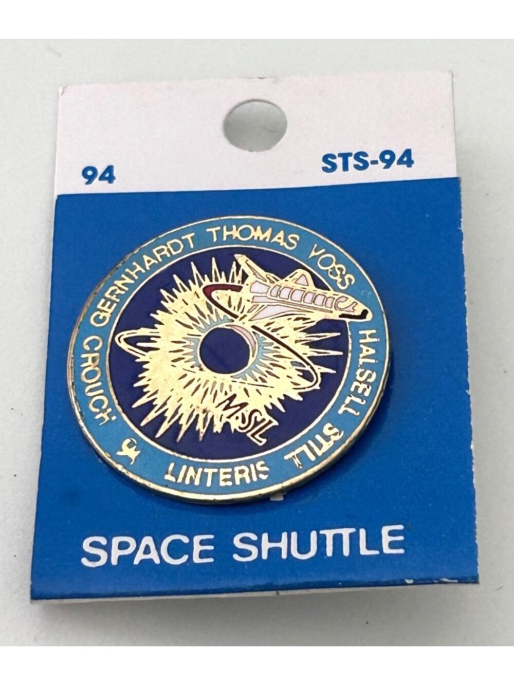 NASA Space Shuttle STS-94 Mission Lapel Pin Astronaut Names Emblem